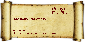 Heiman Martin névjegykártya